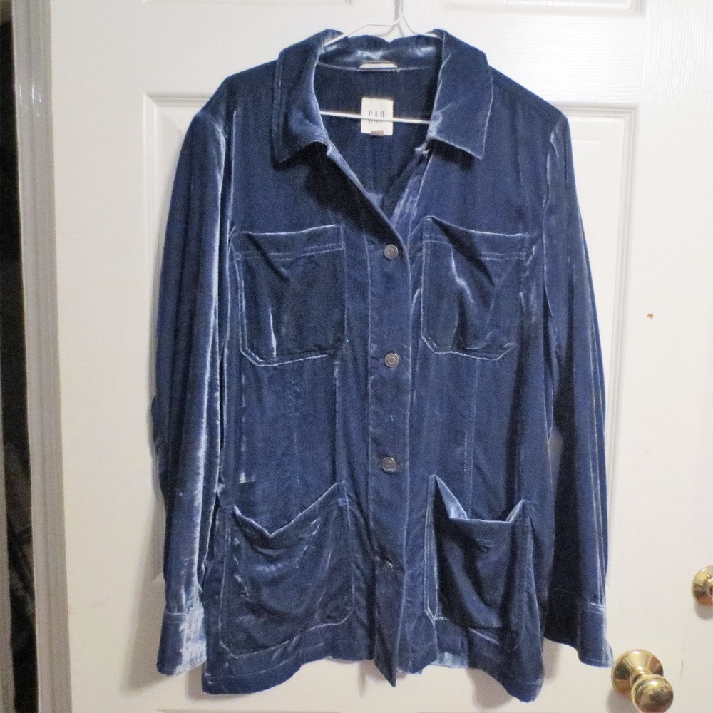 Gap Velour Button Down Women's Size Large